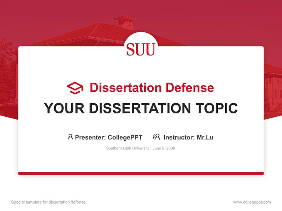 Southern Utah University Graduation Thesis Defense PPT Template4:3 ratio PPT effect preview image7