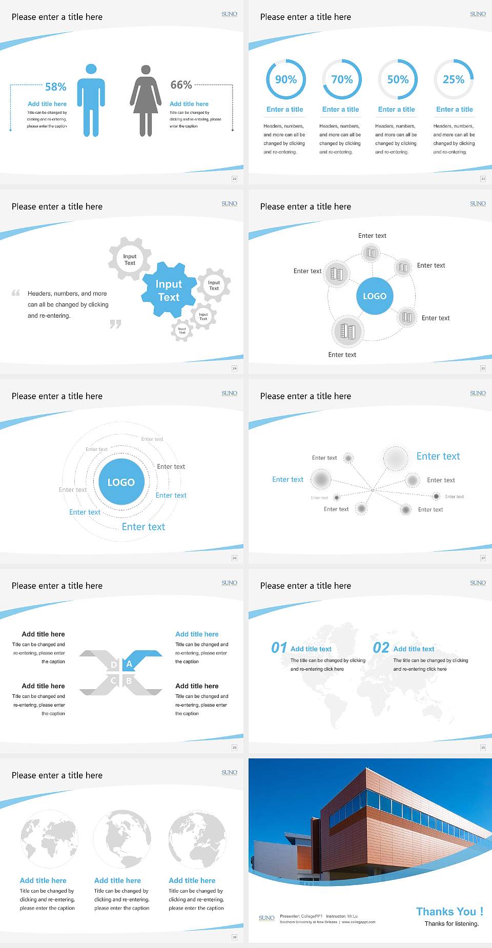 Southern University at New Orleans Course/Courseware Creation PPT Template4:3 ratio PPT effect preview image4