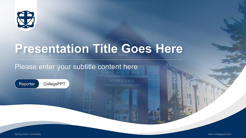 Spring Arbor University Lecture Sharing and Networking Event PPT Template16:9 ratio PPT effect preview image