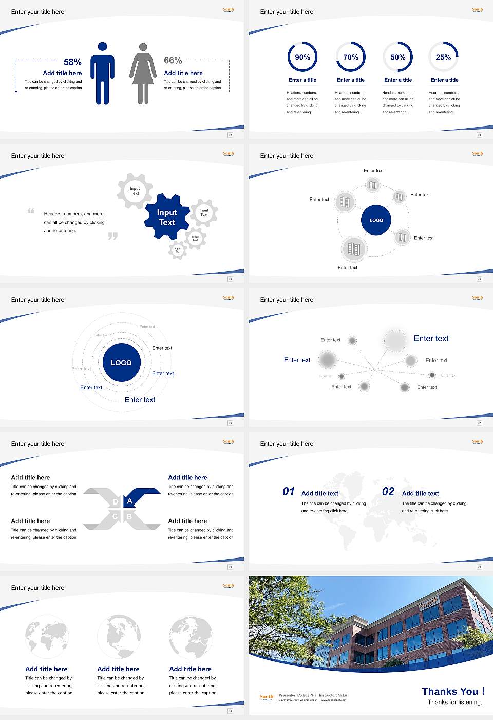 South University-Virginia Beach Course/Courseware Creation PPT Template16:9 ratio PPT effect preview image4