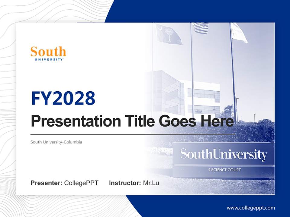 South University-Columbia Academic Presentation/Research Findings Report PPT Template4:3 ratio PPT effect preview image5