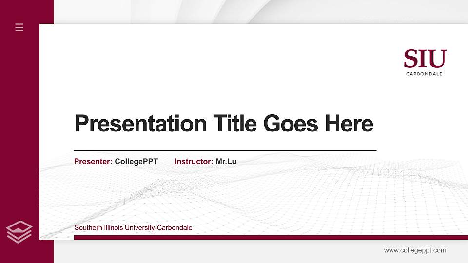Southern Illinois University-Carbondale Thesis Proposal/Graduation Defense PPT Template16:9 ratio PPT effect preview image