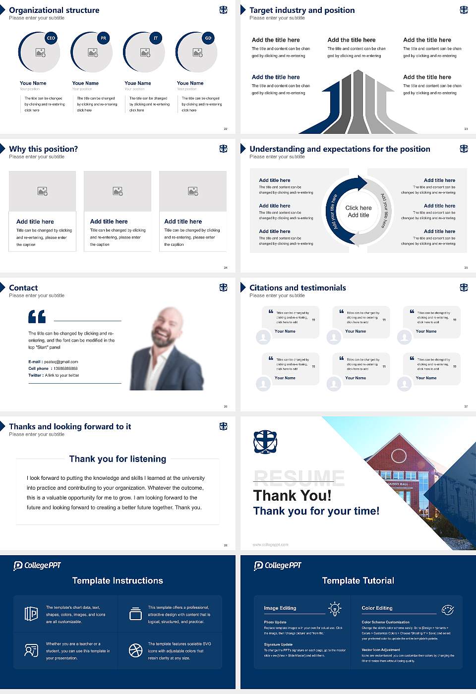 Spring Arbor University Resume PPT Template16:9 ratio PPT effect preview image4