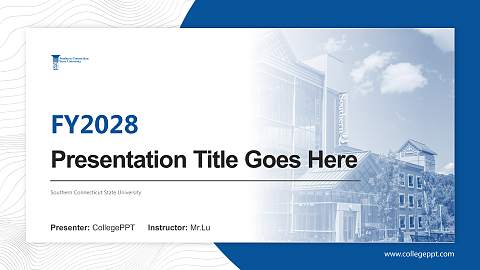 Southern Connecticut State University Academic Presentation/Research Findings Report PPT Template