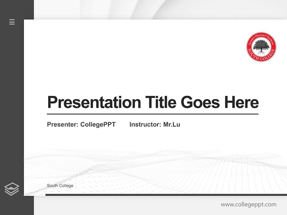 South College Thesis Proposal/Graduation Defense PPT Template4:3 ratio PPT effect preview image5