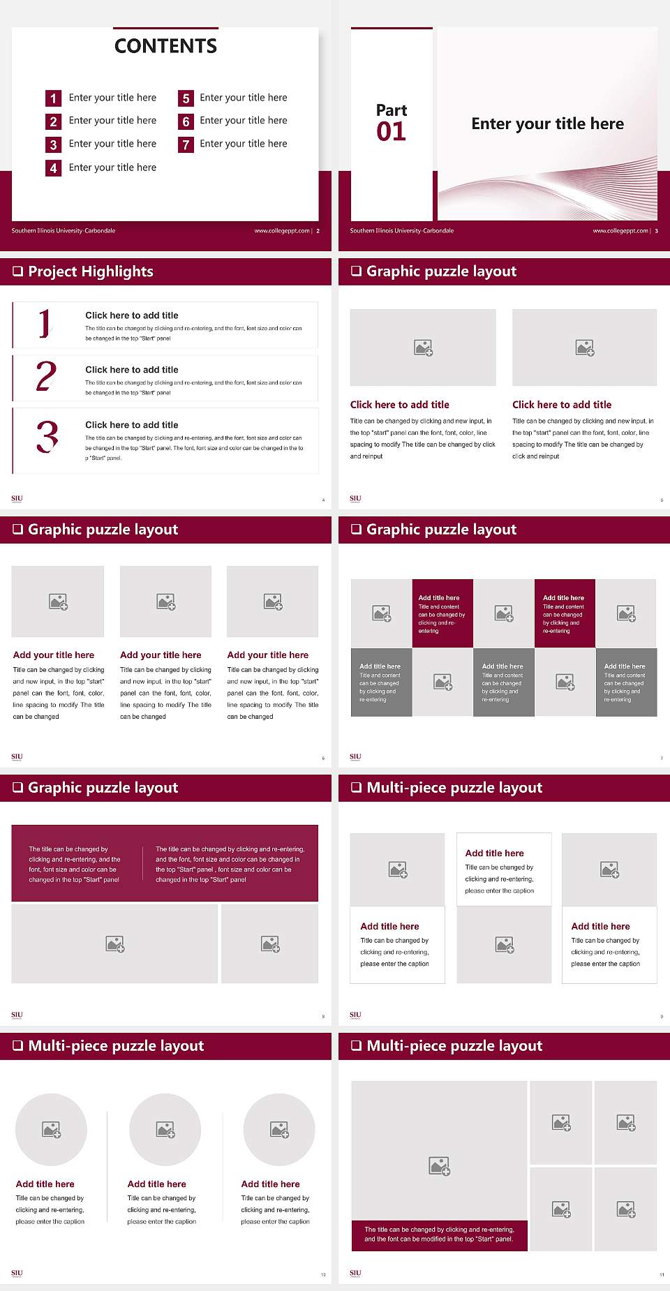Southern Illinois University-Carbondale General Purpose PPT Template4:3 ratio PPT effect preview image2