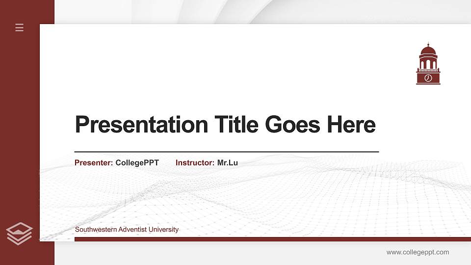 Southwestern Adventist University Thesis Proposal/Graduation Defense PPT Template16:9 ratio PPT effect preview image