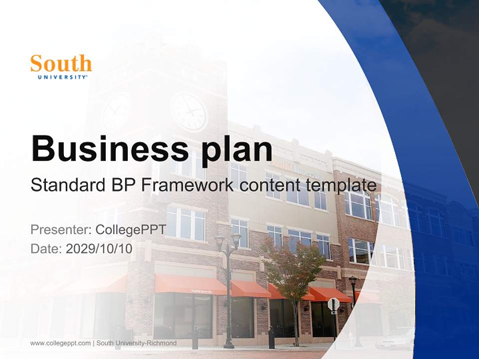 South University-Richmond Competition/Entrepreneurship Contest PPT Template4:3 ratio PPT effect preview image9