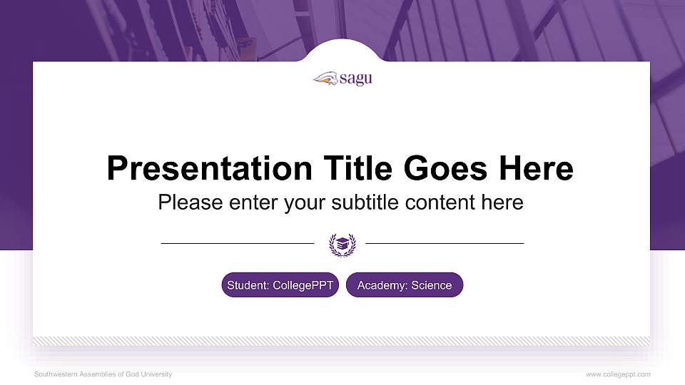 Southwestern Assemblies of God University National Scholarship Defense PPT Template16:9 ratio PPT effect preview image1