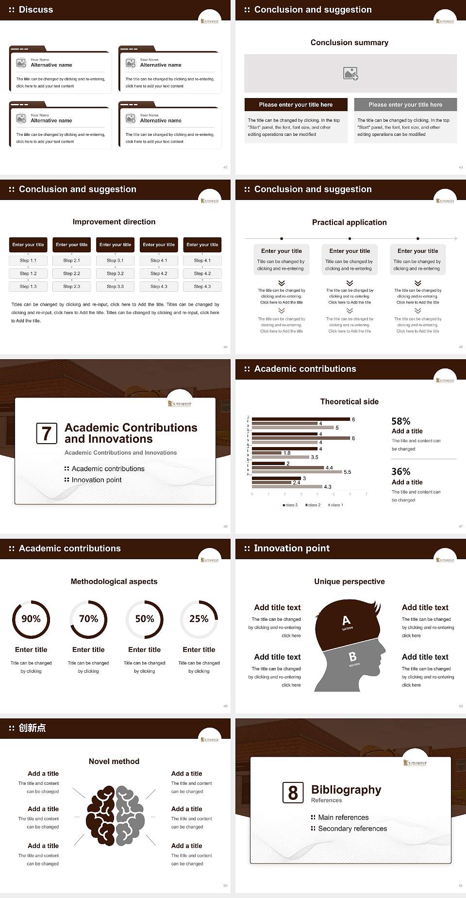 Southwest Minnesota State University Graduation Thesis Defense PPT Template4:3 ratio PPT effect preview image6
