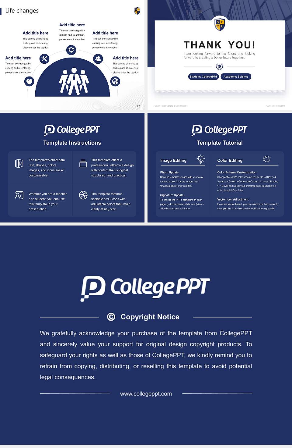 South Texas College of Law Houston National Scholarship Defense PPT Template4:3 ratio PPT effect preview image4