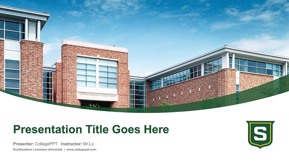 Southeastern Louisiana University Course/Courseware Creation PPT Template16:9 ratio PPT effect preview image1