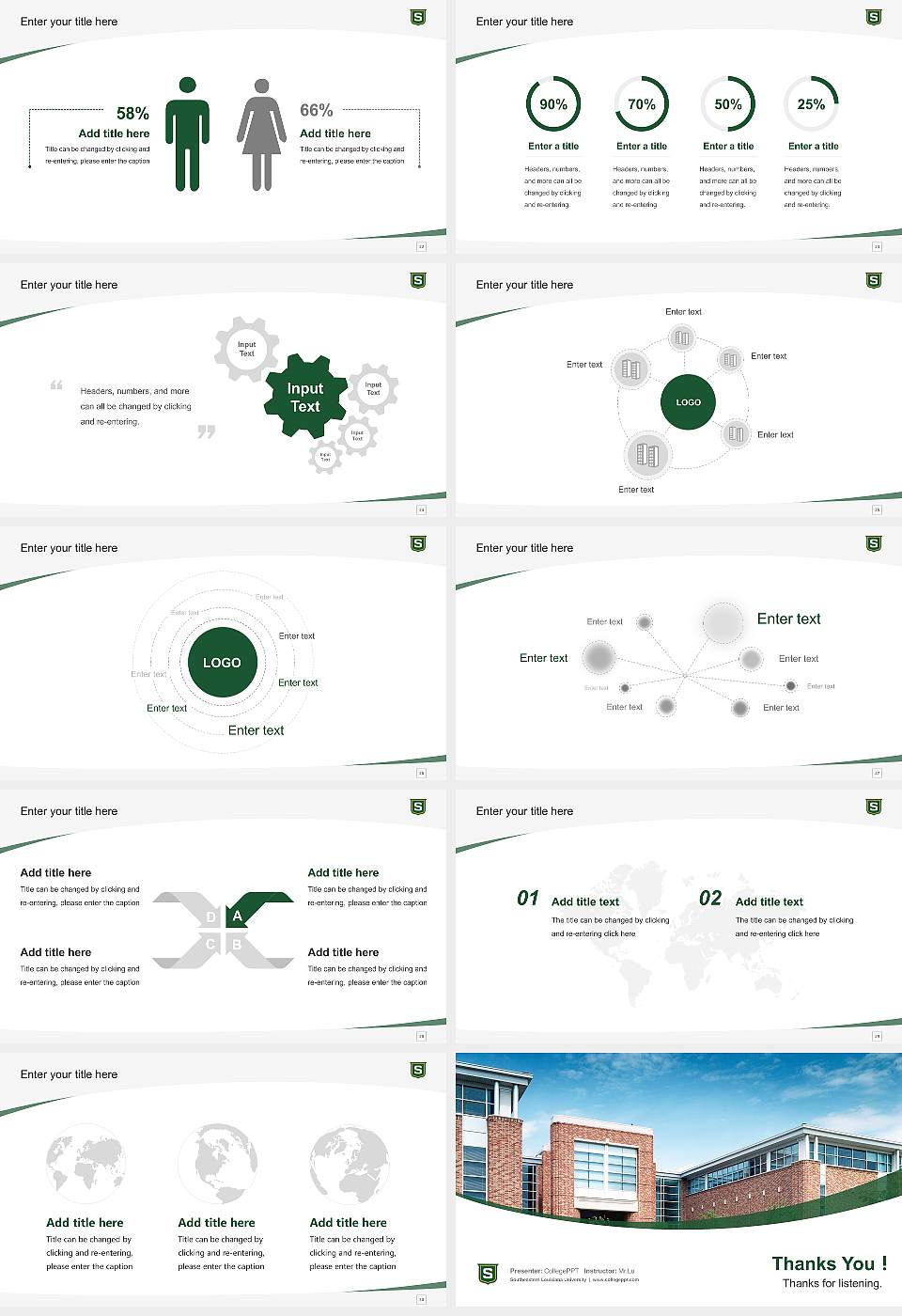 Southeastern Louisiana University Course/Courseware Creation PPT Template16:9 ratio PPT effect preview image4