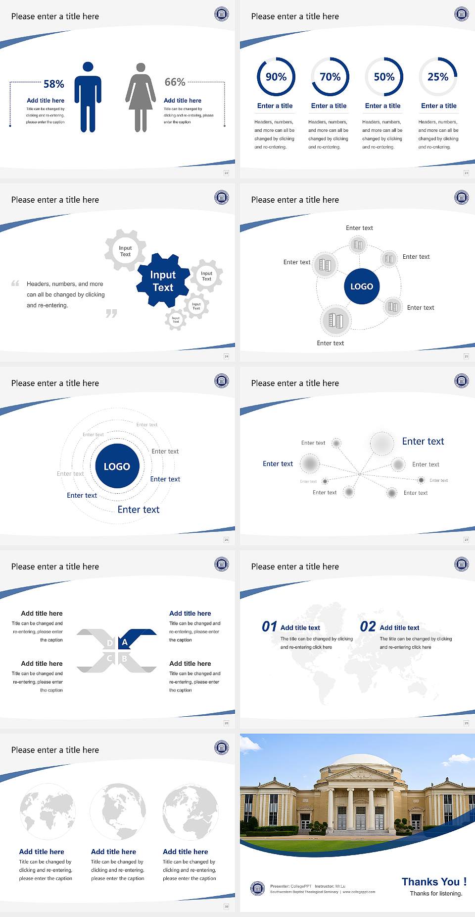 Southwestern Baptist Theological Seminary Course/Courseware Creation PPT Template4:3 ratio PPT effect preview image4
