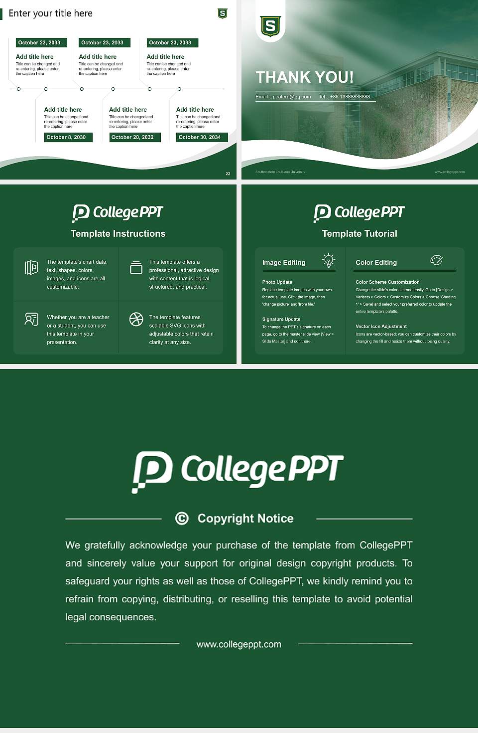 Southeastern Louisiana University Lecture Sharing and Networking Event PPT Template4:3 ratio PPT effect preview image4