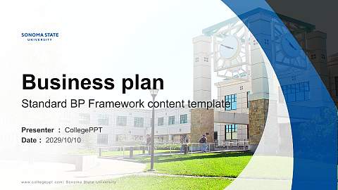 Sonoma State University Competition/Entrepreneurship Contest PPT Template