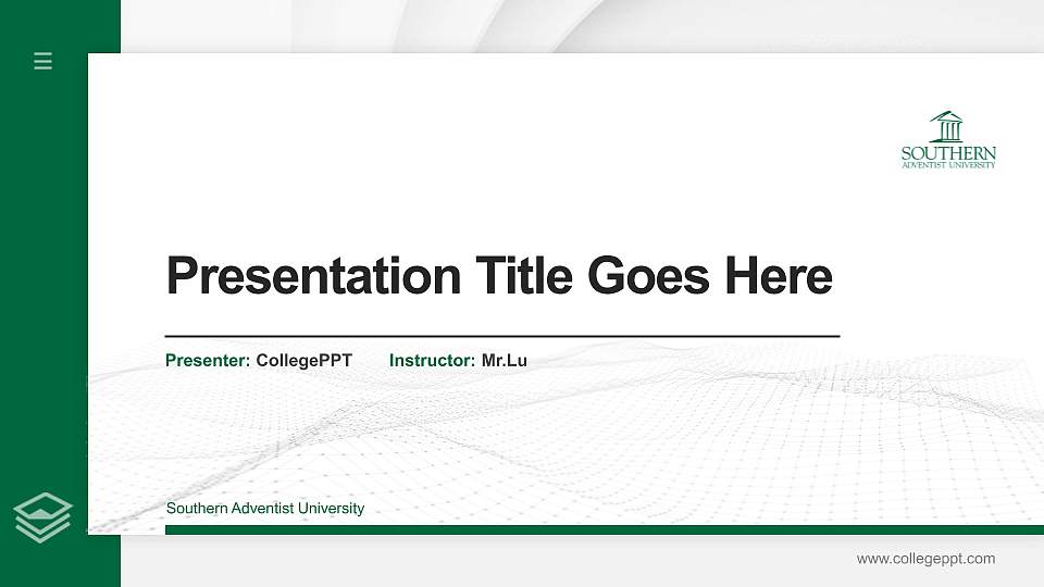Southern Adventist University Thesis Proposal/Graduation Defense PPT Template16:9 ratio PPT effect preview image