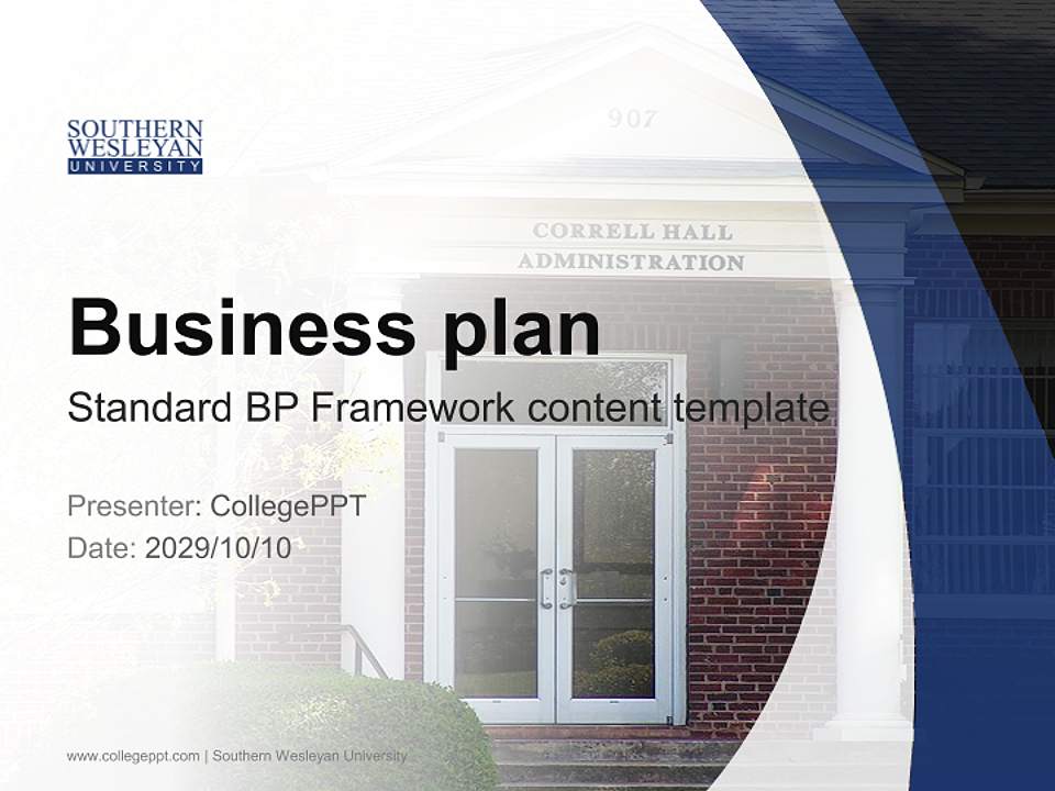 Southern Wesleyan University Competition/Entrepreneurship Contest PPT Template4:3 ratio PPT effect preview image9