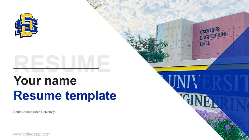 South Dakota State University Resume PPT Template16:9 ratio PPT effect preview image