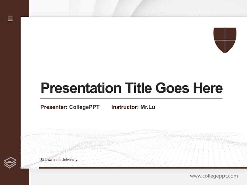 St Lawrence University Thesis Proposal/Graduation Defense PPT Template4:3 ratio PPT effect preview image5