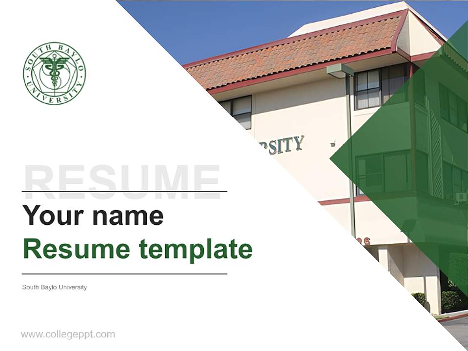 South Baylo University Resume PPT Template4:3 ratio PPT effect preview image5