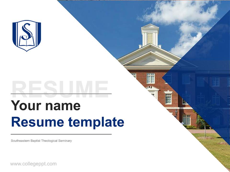 Southeastern Baptist Theological Seminary Resume PPT Template4:3 ratio PPT effect preview image5