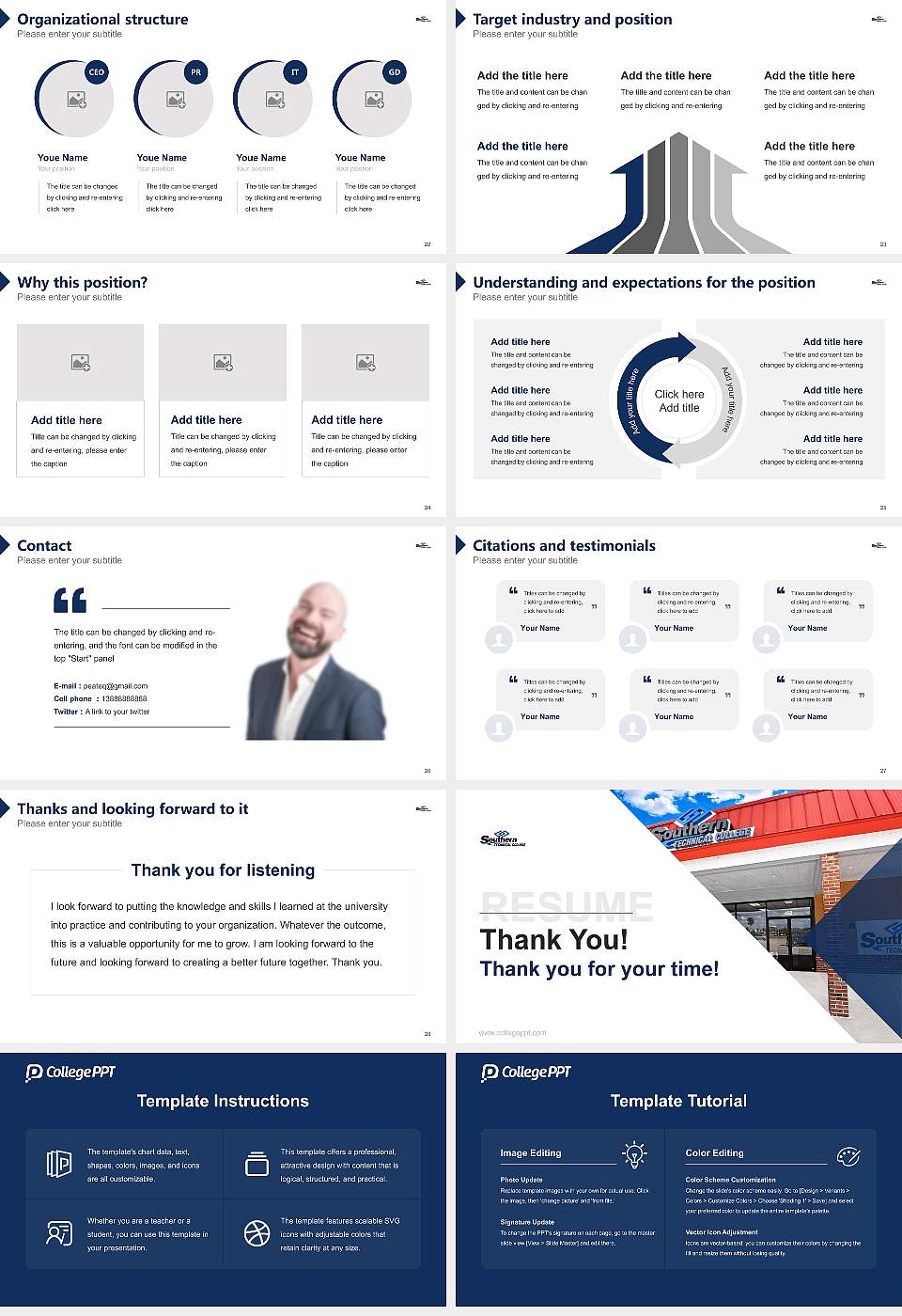 Southern Technical College – Auburndale Resume PPT Template16:9 ratio PPT effect preview image4