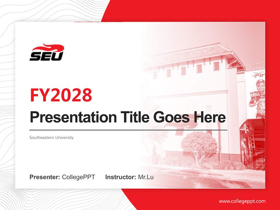 Southeastern University Academic Presentation/Research Findings Report PPT Template4:3 ratio PPT effect preview image5