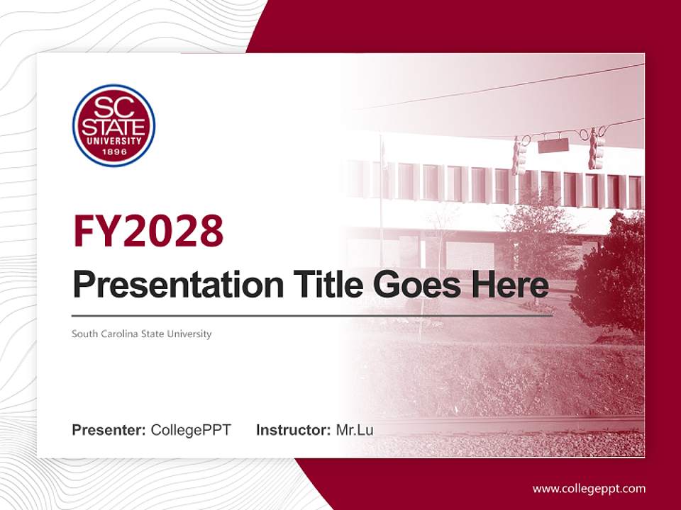 South Carolina State University Academic Presentation/Research Findings Report PPT Template4:3 ratio PPT effect preview image5