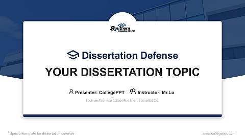 Southern Technical College Fort Myers Graduation Thesis Defense PPT Template