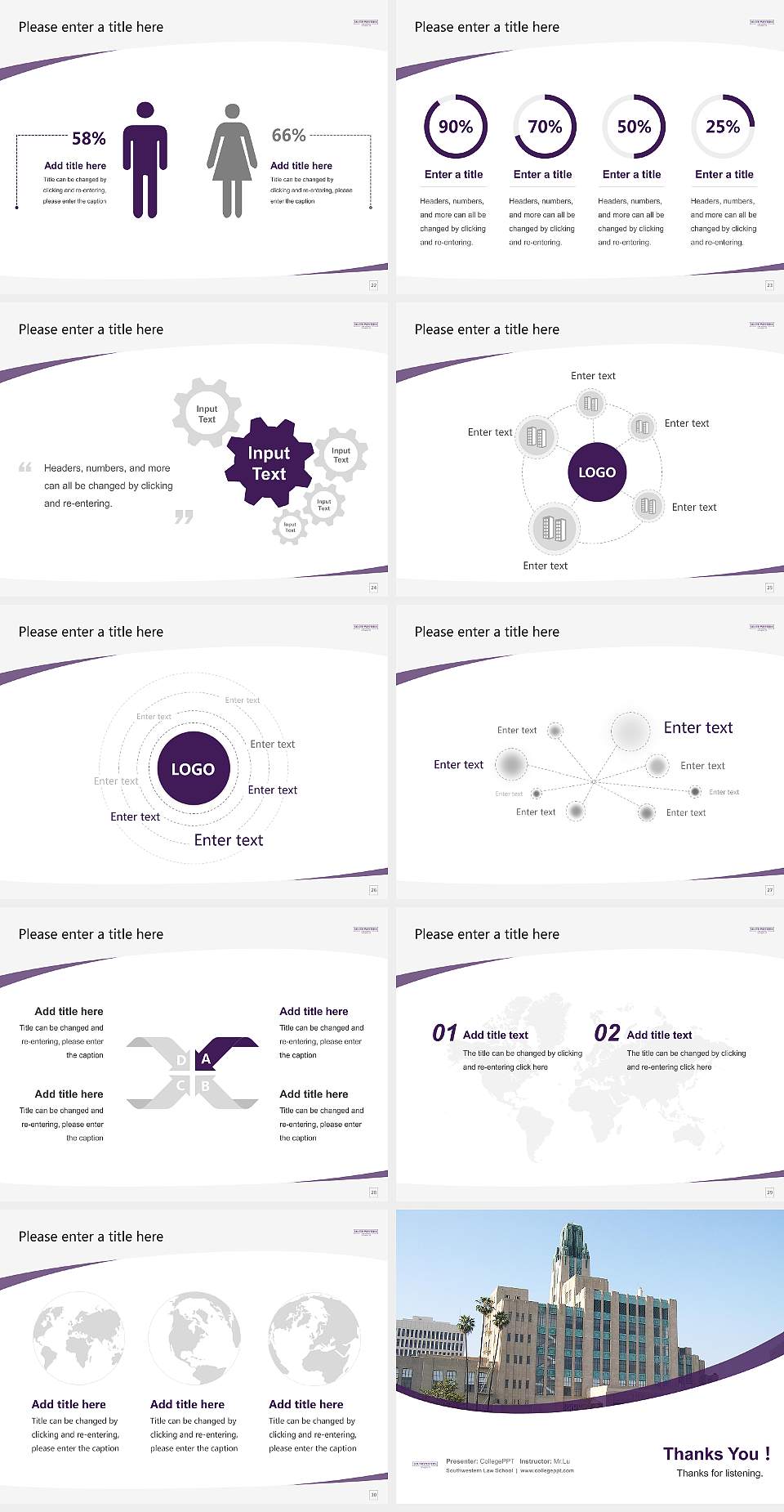 Southwestern Law School Course/Courseware Creation PPT Template4:3 ratio PPT effect preview image4