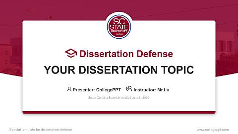 South Carolina State University Graduation Thesis Defense PPT Template