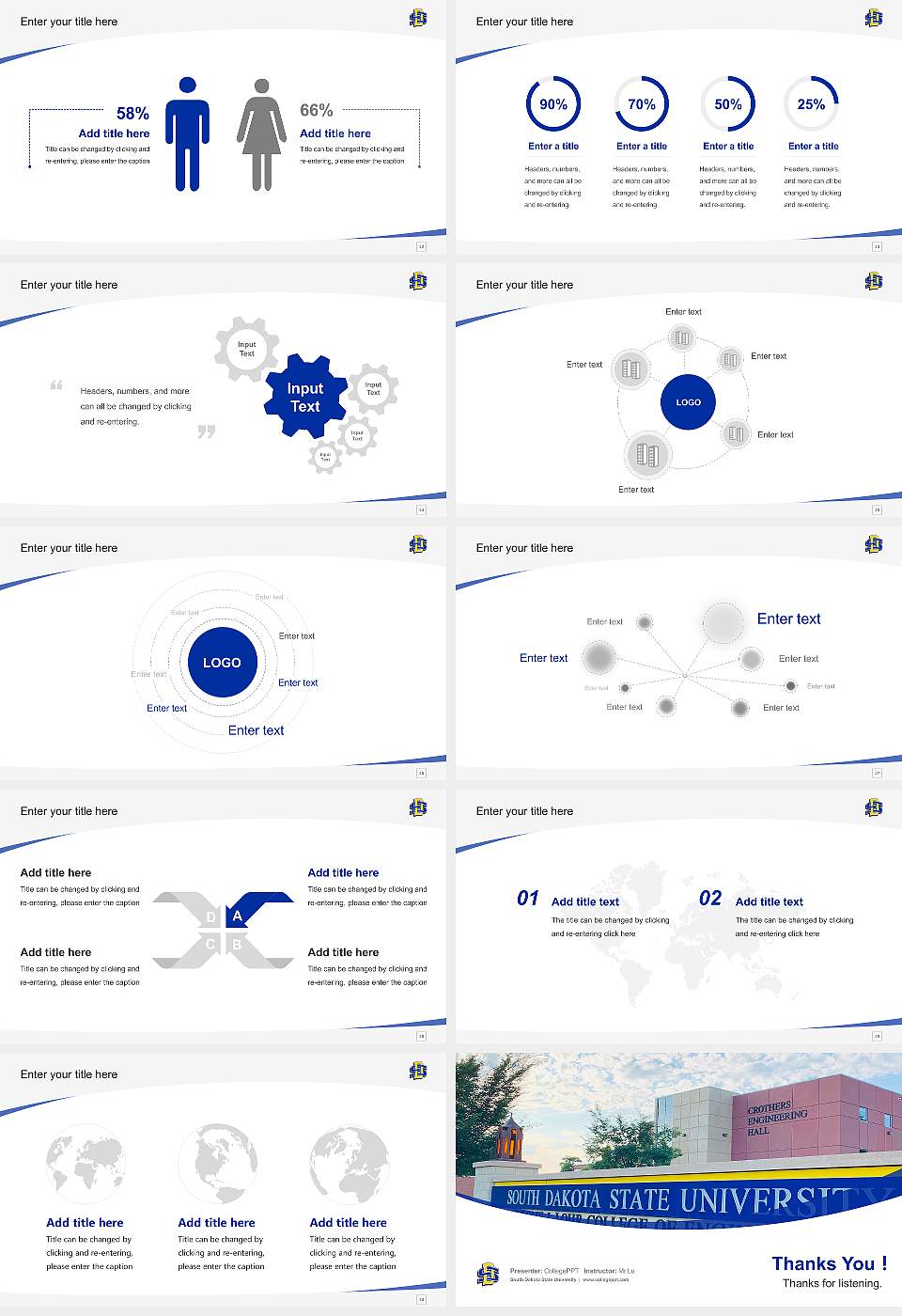South Dakota State University Course/Courseware Creation PPT Template16:9 ratio PPT effect preview image4