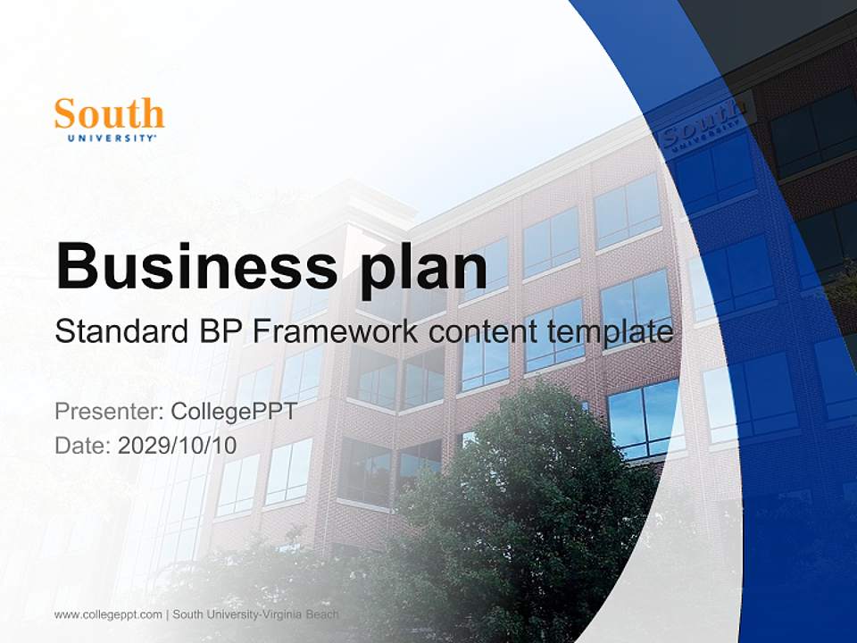 South University-Virginia Beach Competition/Entrepreneurship Contest PPT Template4:3 ratio PPT effect preview image9