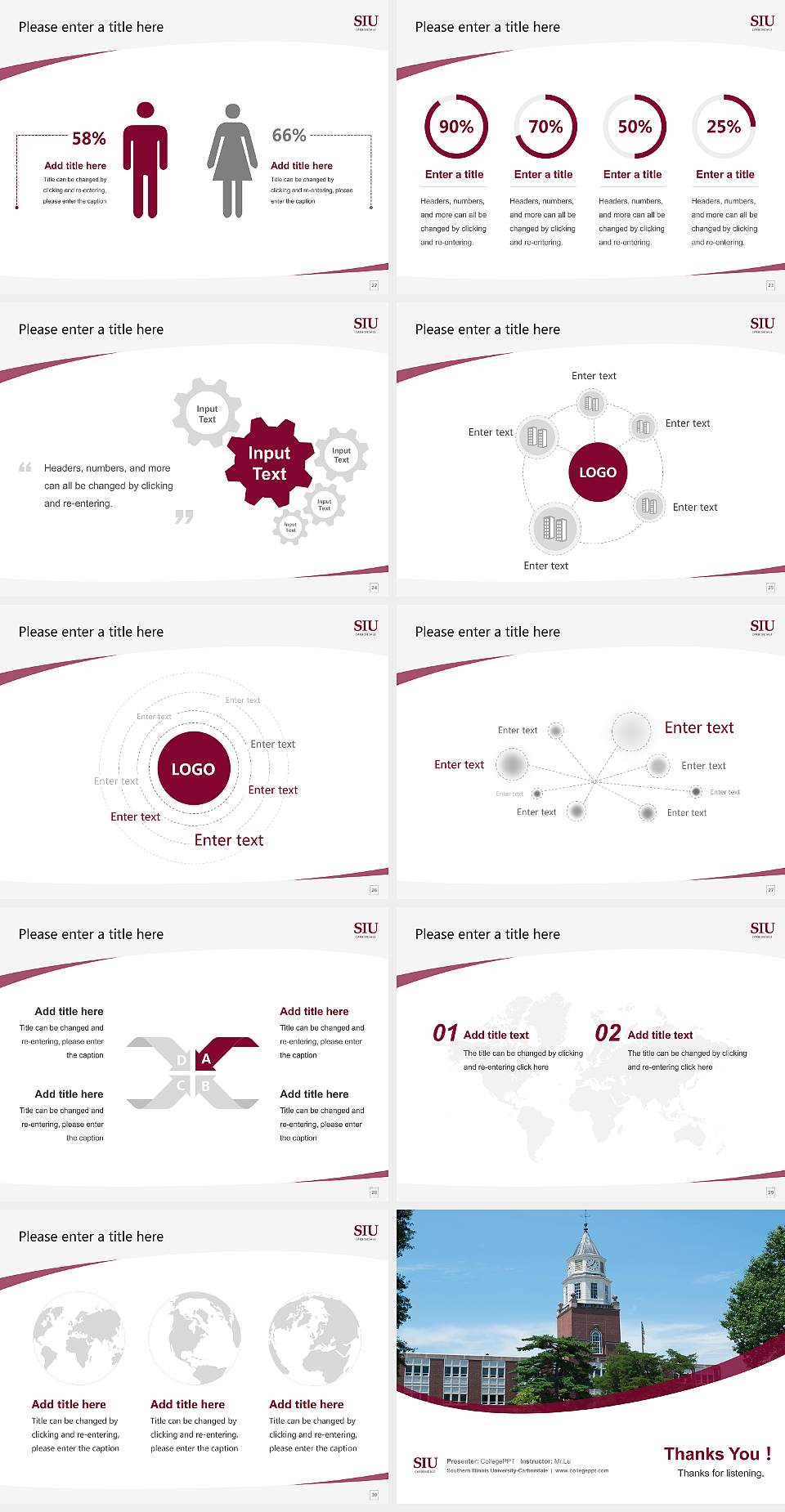 Southern Illinois University-Carbondale Course/Courseware Creation PPT Template4:3 ratio PPT effect preview image4