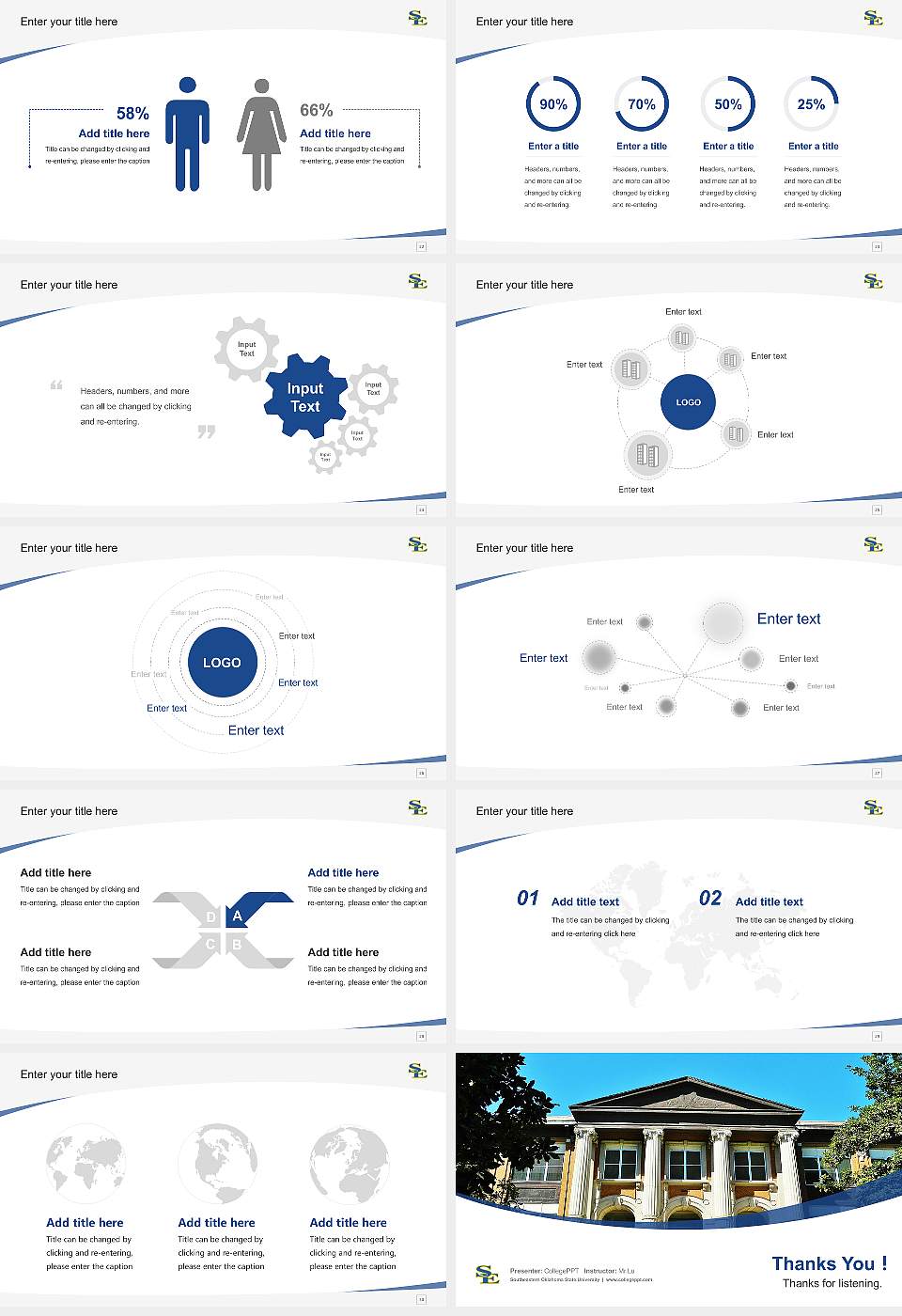 Southeastern Oklahoma State University Course/Courseware Creation PPT Template16:9 ratio PPT effect preview image4