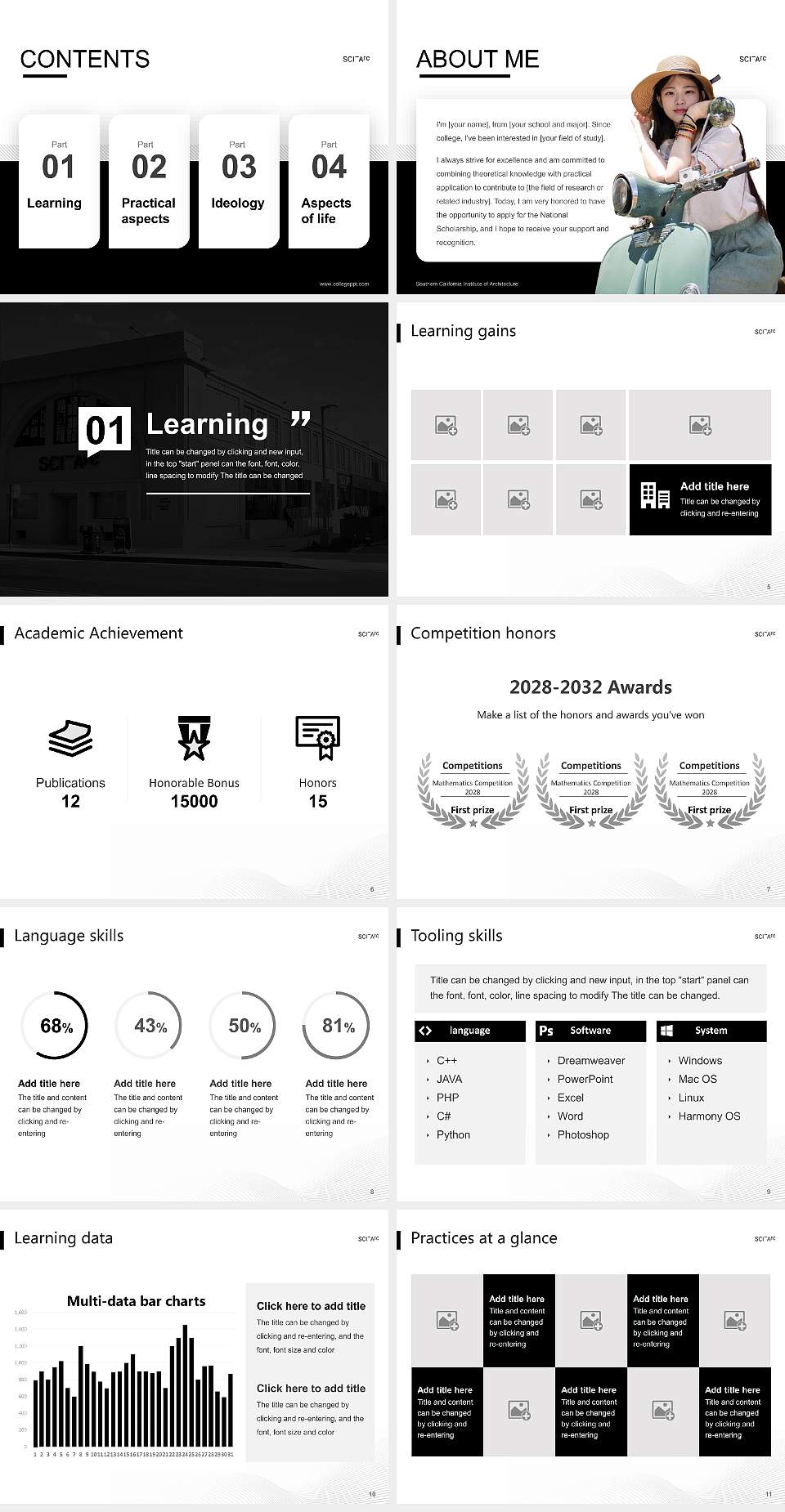 Southern California Institute of Architecture National Scholarship Defense PPT Template4:3 ratio PPT effect preview image2