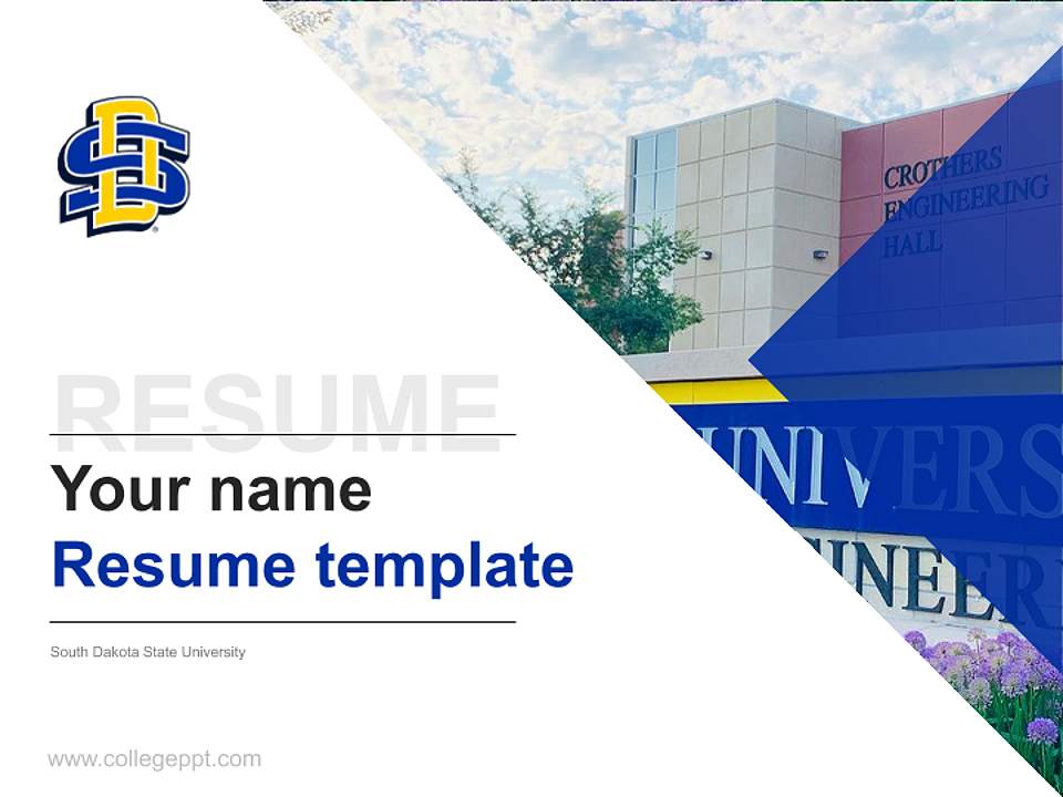 South Dakota State University Resume PPT Template4:3 ratio PPT effect preview image5