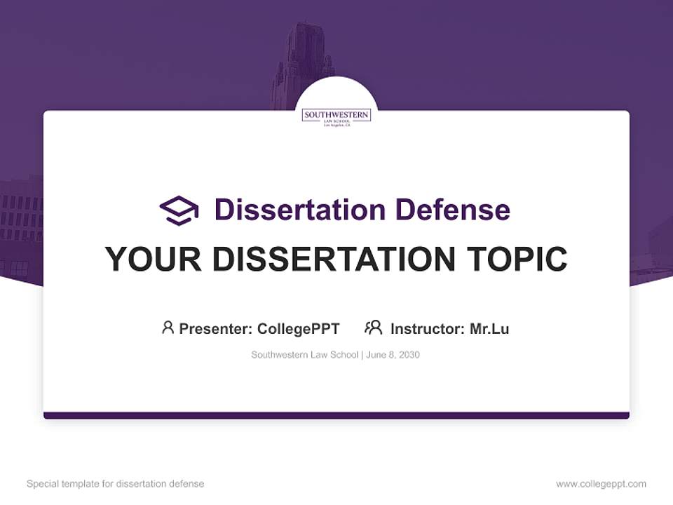 Southwestern Law School Graduation Thesis Defense PPT Template4:3 ratio PPT effect preview image7