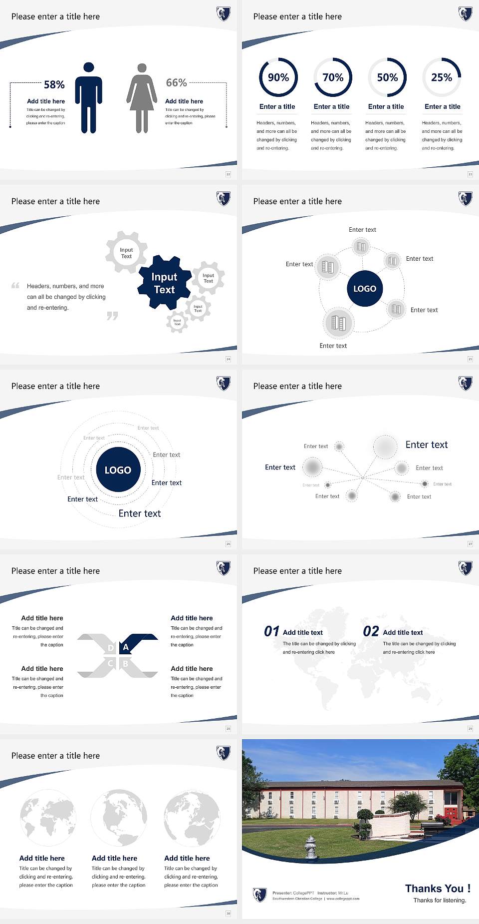 Southwestern Christian College Course/Courseware Creation PPT Template4:3 ratio PPT effect preview image4