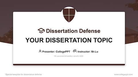 St Lawrence University Graduation Thesis Defense PPT Template