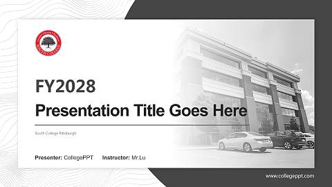 South College Pittsburgh Academic Presentation/Research Findings Report PPT Template