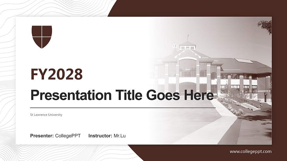 St Lawrence University Academic Presentation/Research Findings Report PPT Template16:9 ratio PPT effect preview image