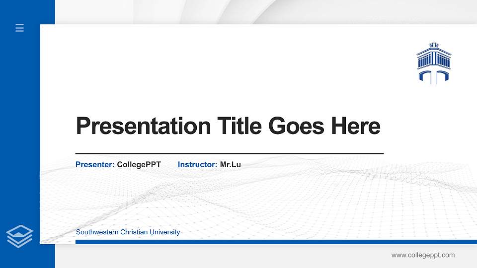 Southwestern Christian University Thesis Proposal/Graduation Defense PPT Template16:9 ratio PPT effect preview image