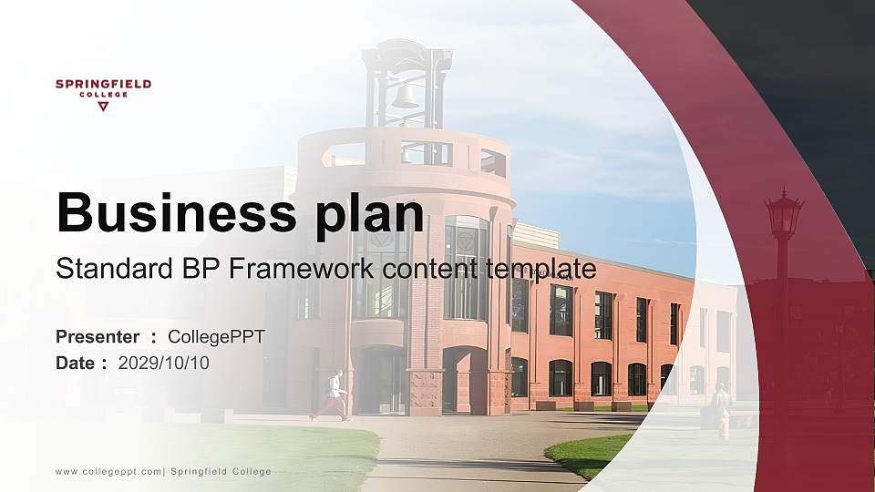 Springfield College Competition/Entrepreneurship Contest PPT Template16:9 ratio PPT effect preview image