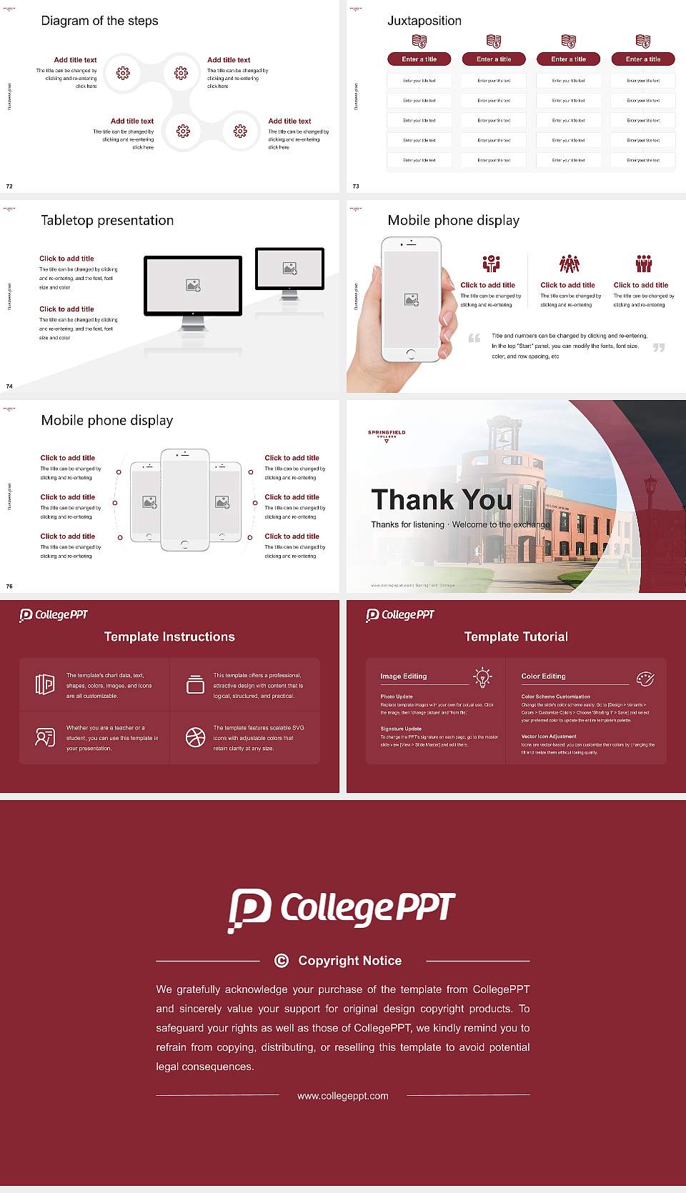 Springfield College Competition/Entrepreneurship Contest PPT Template16:9 ratio PPT effect preview image9