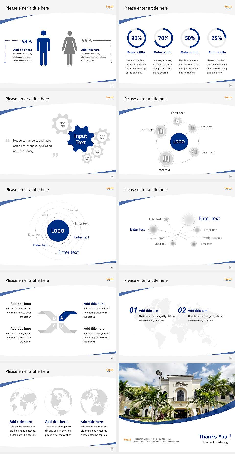 South University-West Palm Beach Course/Courseware Creation PPT Template4:3 ratio PPT effect preview image4