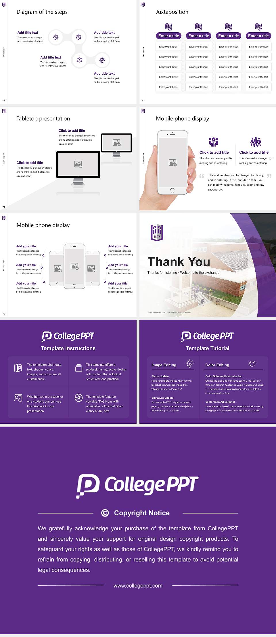 Southwest Baptist University Competition/Entrepreneurship Contest PPT Template4:3 ratio PPT effect preview image9