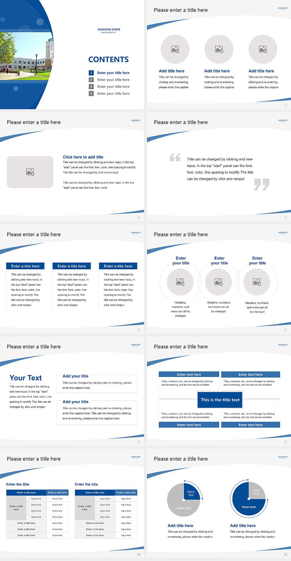 Sonoma State University Course/Courseware Creation PPT Template4:3 ratio PPT effect preview image2
