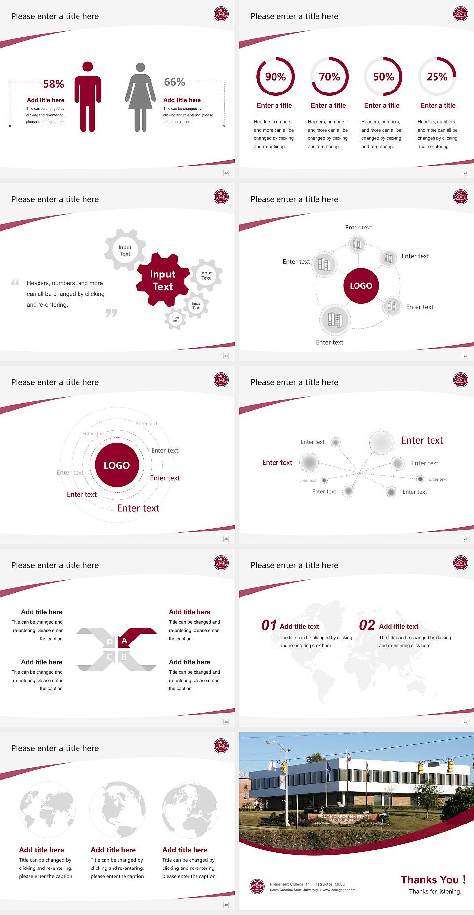 South Carolina State University Course/Courseware Creation PPT Template4:3 ratio PPT effect preview image4